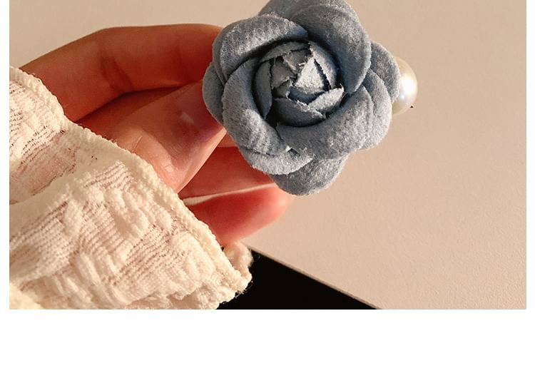 Faux Fabric Pearl Clip Hair Floral