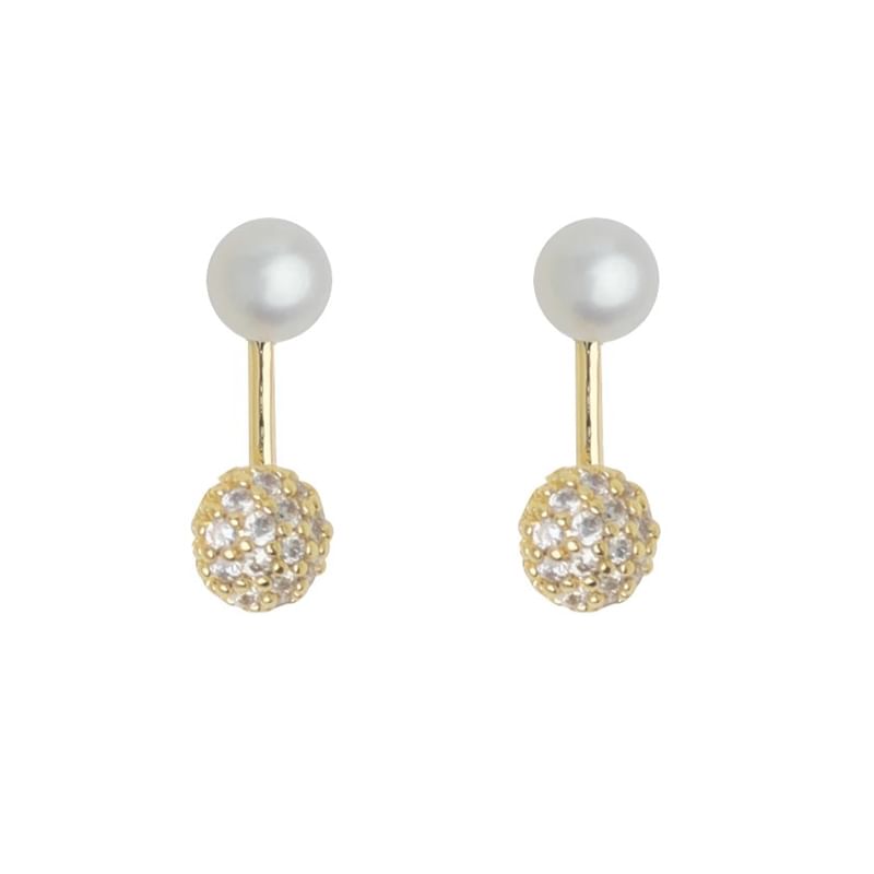 Faux Pearl Rhinestone Ear Jacket