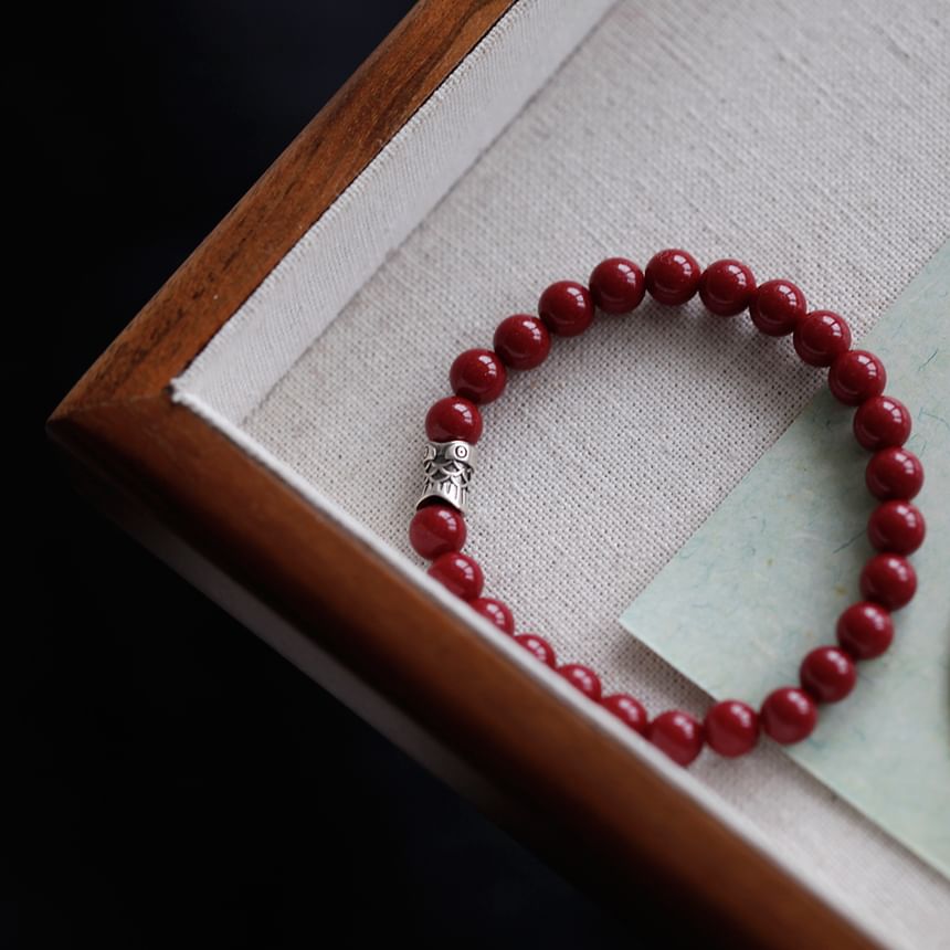 Bracelet Silver Charm Beaded