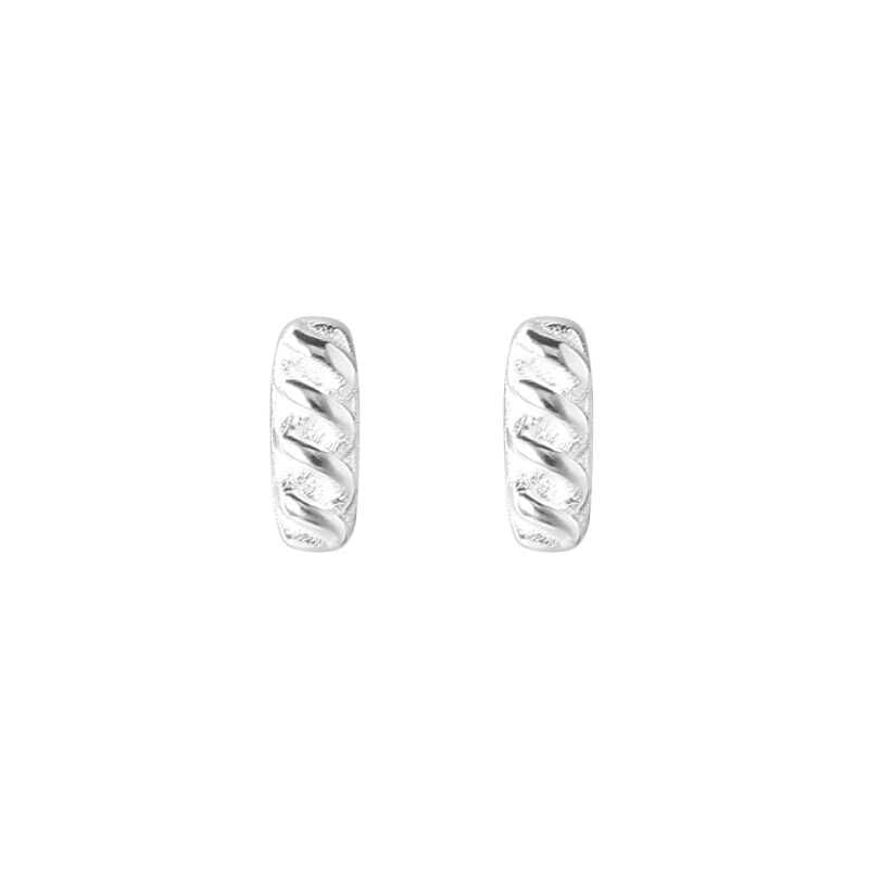 Silver Earring Sterling Stud Baguette
