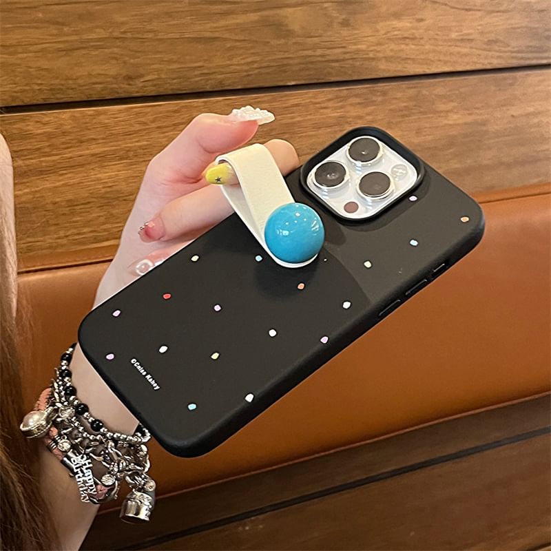 Finger Case Strap Phone Dotted