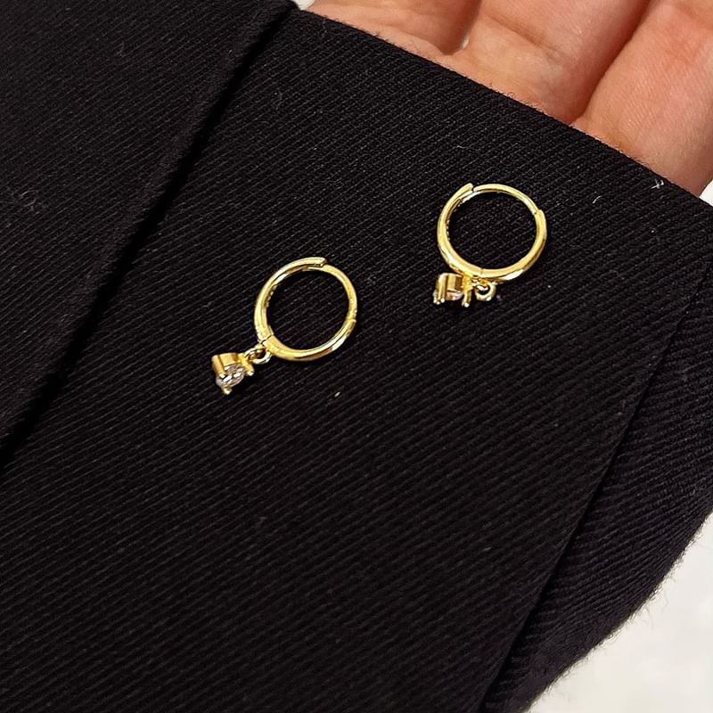 Earring Rhinestone Alloy Drop