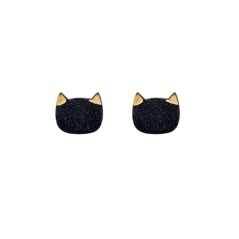 Earring Stud Cat Ceramic