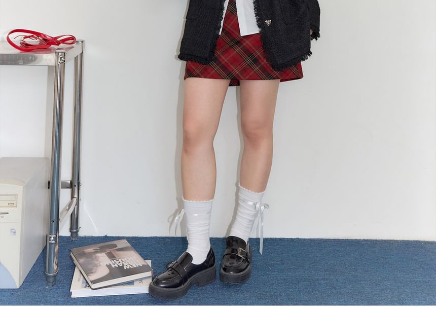 Plus Size Long Sleeve Ruffle Collar Plain Blouse