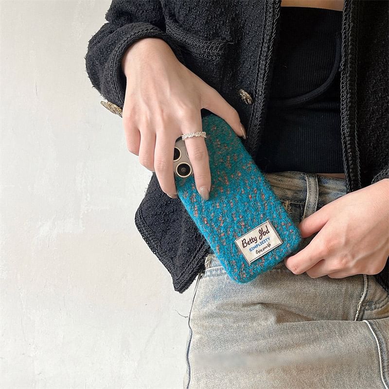 Melange Applique Lettering Case Phone