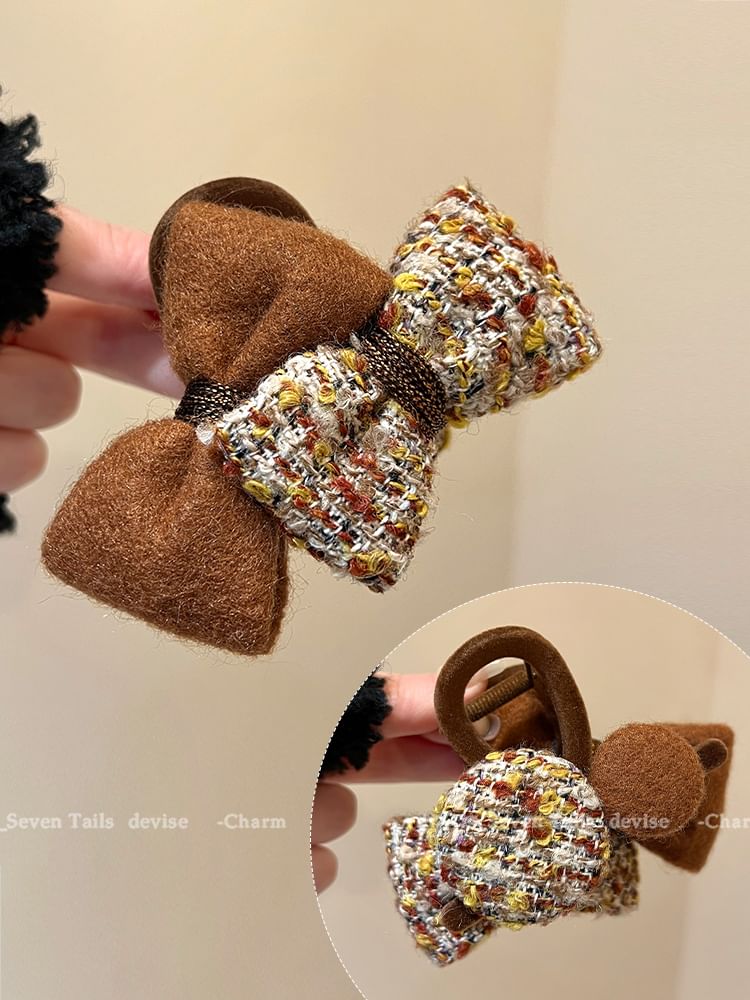 Claw Tweed Bow Hair
