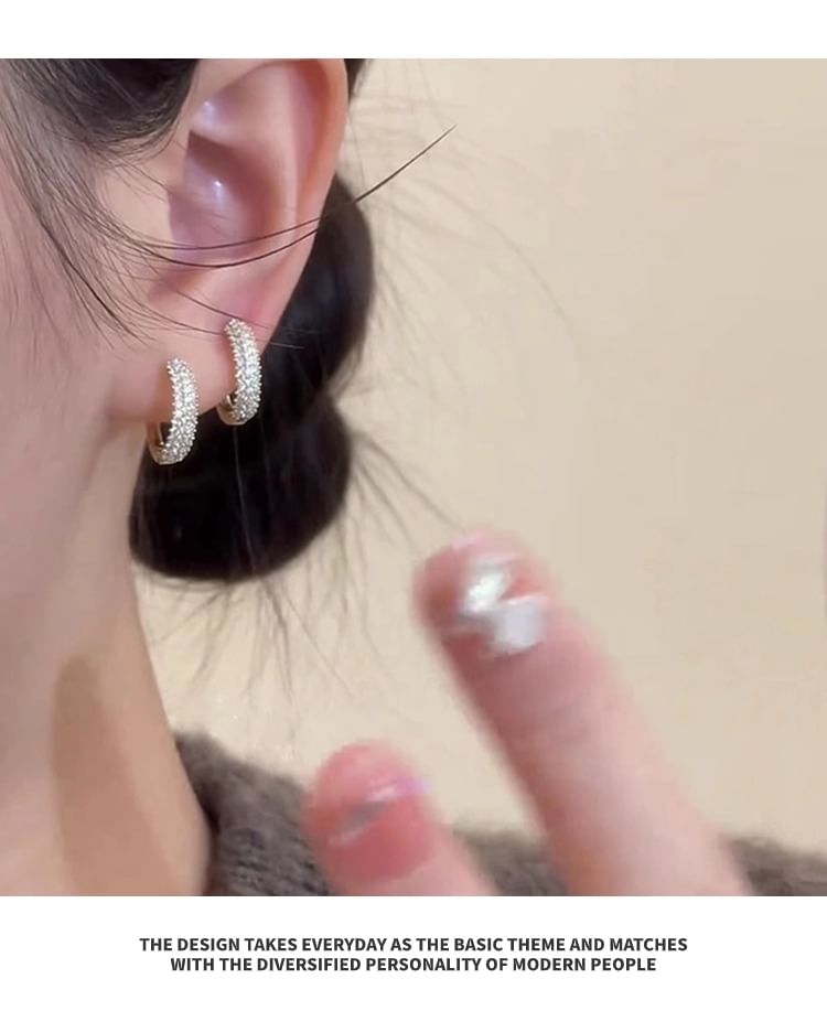 Hoop Alloy Earring Rhinestone