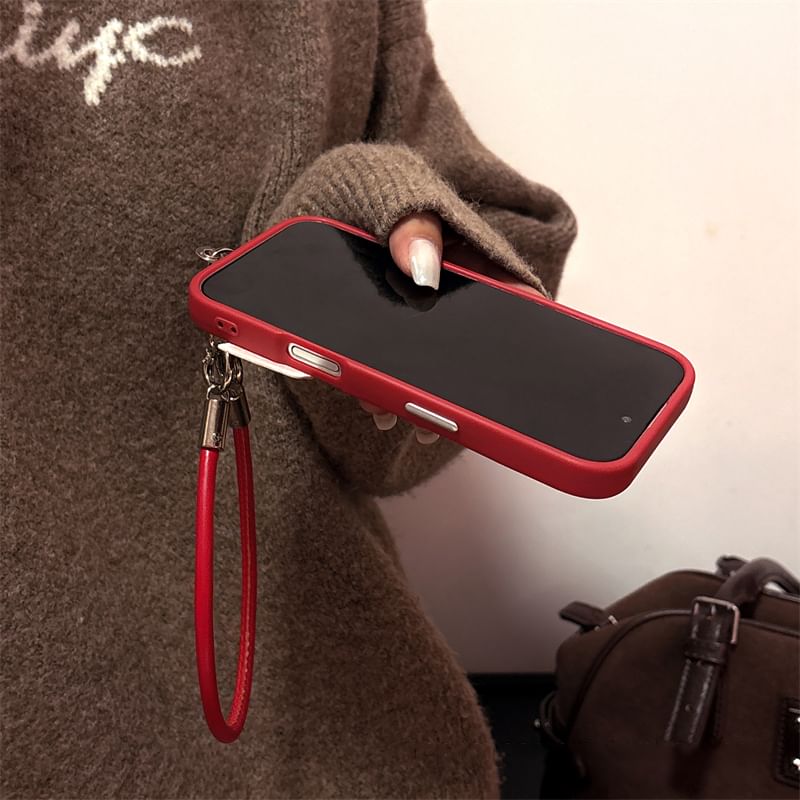 Case Embroidered Phone Set Strap Cherry /