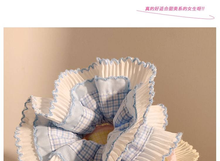 Scrunchie Plaid Panel Pleated