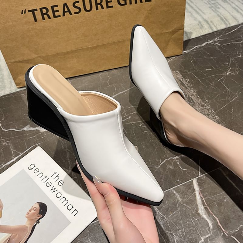 Pointed Wedge Mules