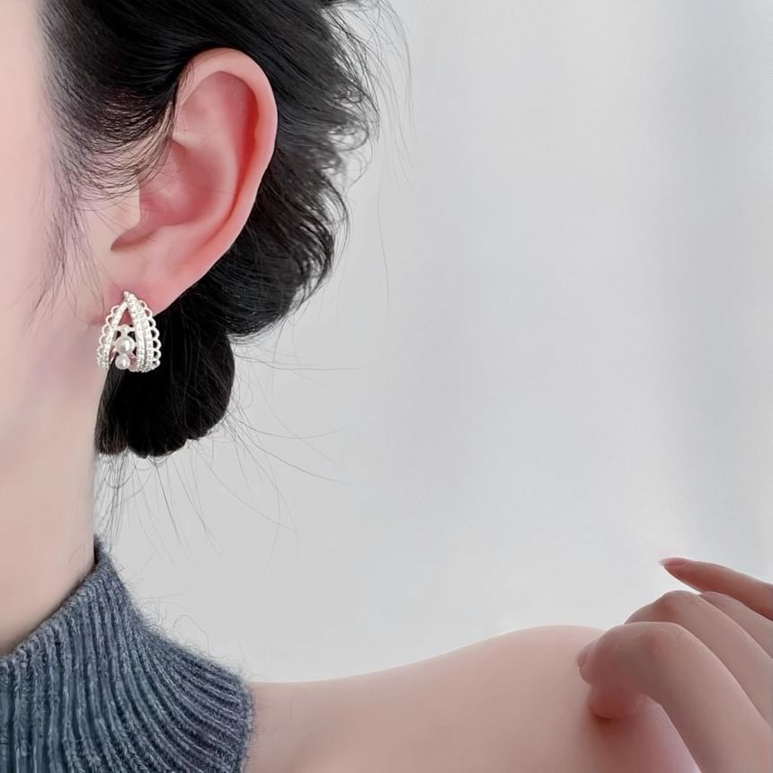 Faux Hoop Pearl Earring