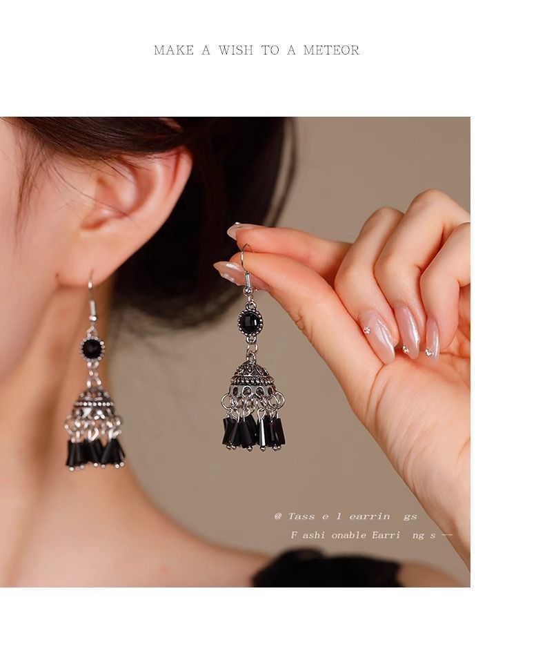 Beaded Earring Gemstone Dangle