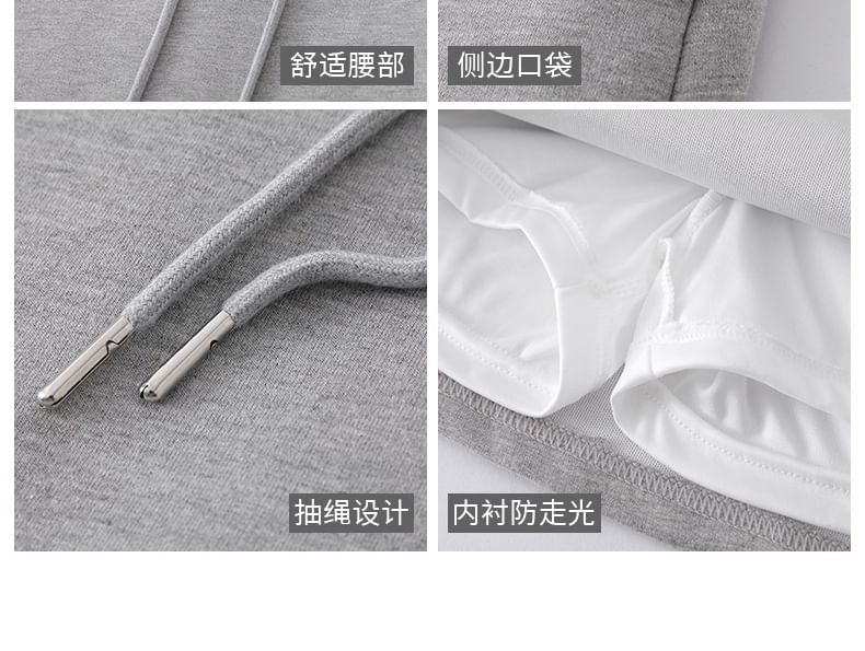 Solid Pencil Mini Skirt with Drawstring Waist