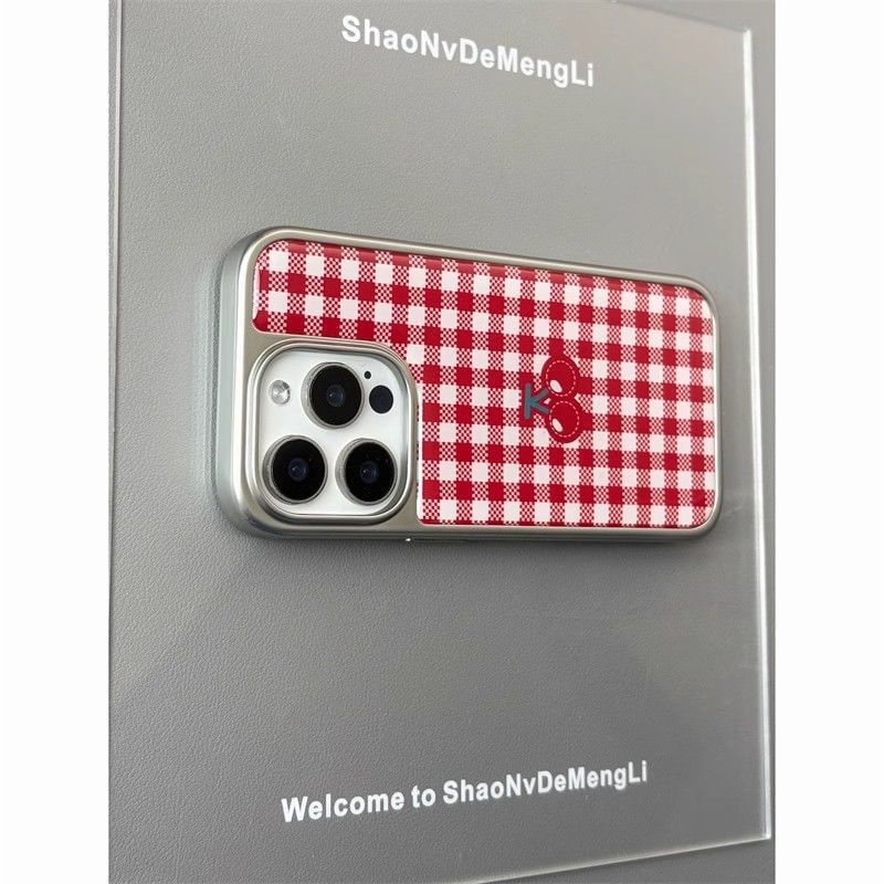 Gingham Cherry Phone Print Case