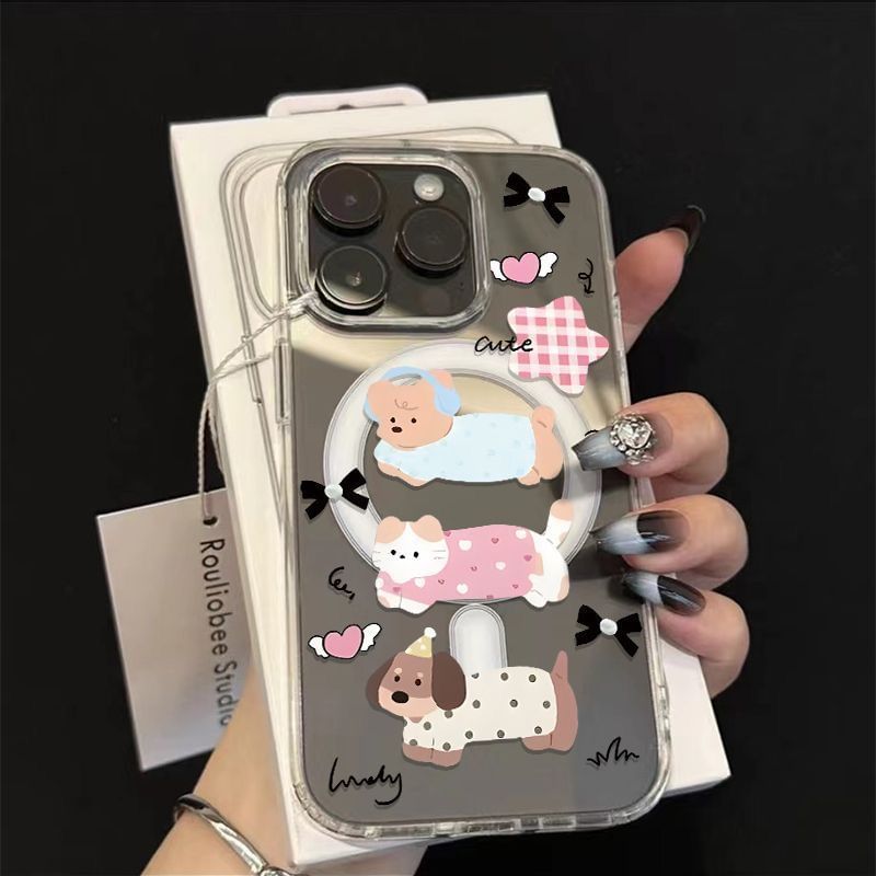 (Compatible with MagSafe) Transparent Dog Magnetic Phone Case