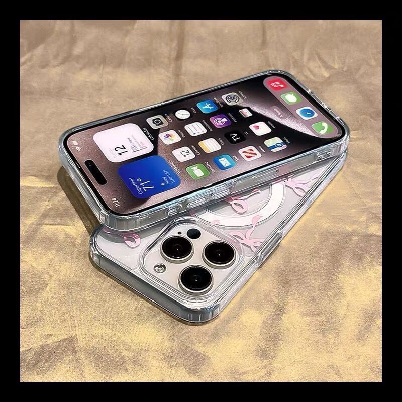 Case Magnetic Phone (Compatible Bow with MagSafe) Transparent