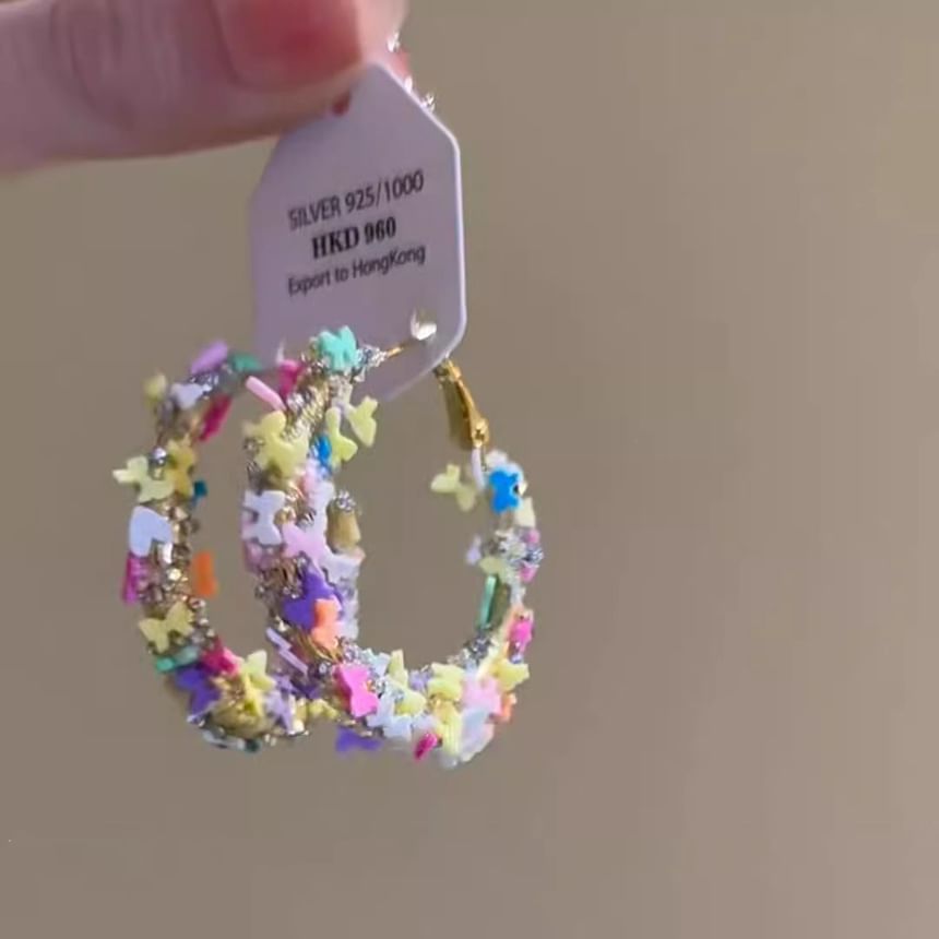 Butterfly Alloy Earring Hoop