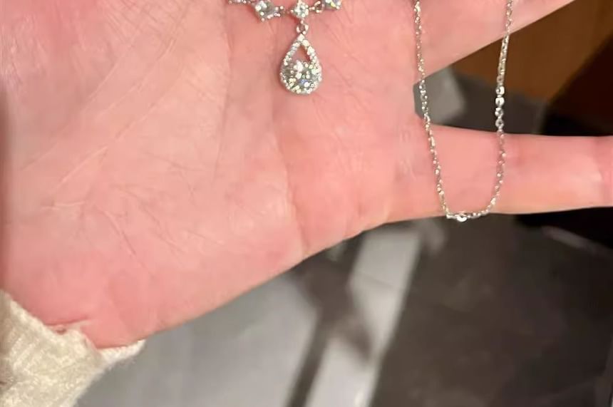 Alloy Necklace Pendant Rhinestone Droplet