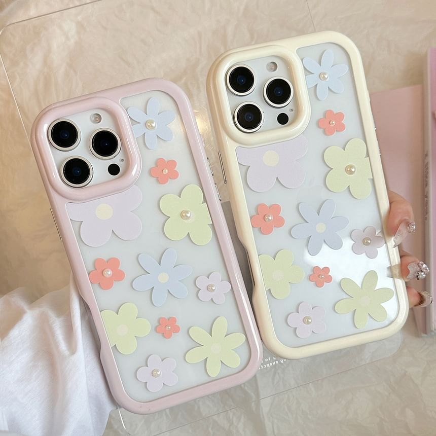 Floral Pearl Case + Set: Sticker Faux iPhone Print