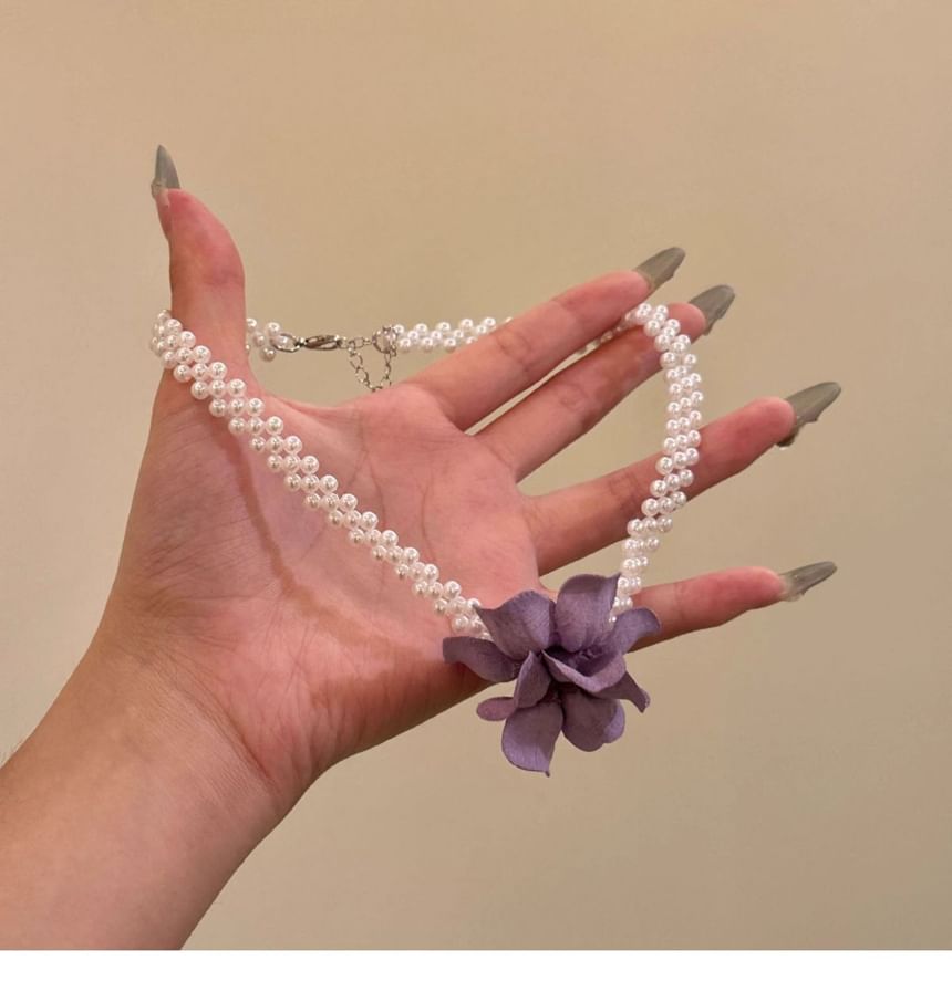 Beaded Floral Choker