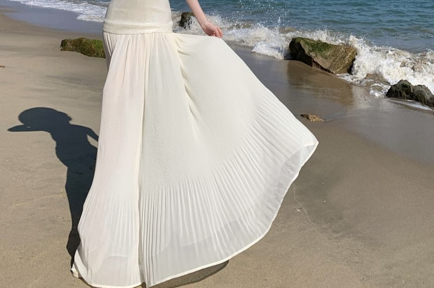 Strapless A-Line Maxi Dress - Altfashion Shop