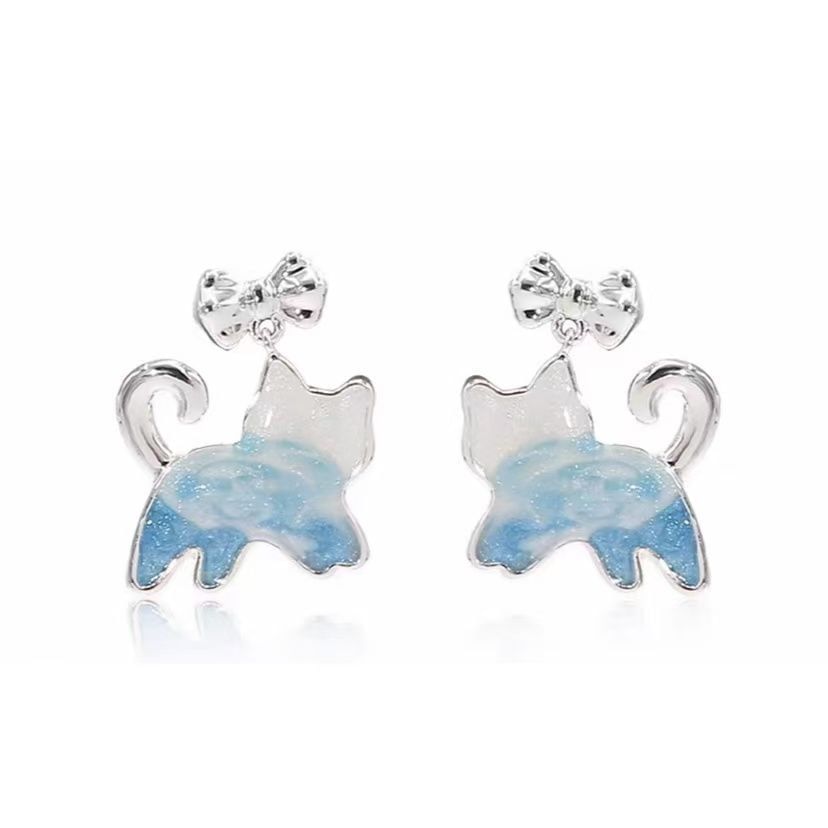 Bow Cat Earring Drop