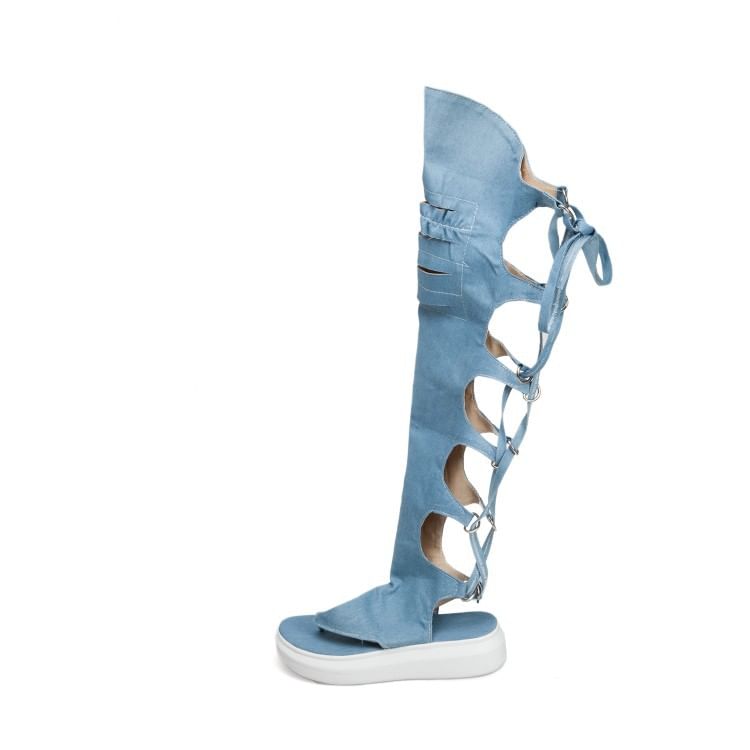 Strappy Thong Platform Gladiator Sandals