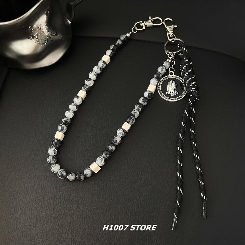 Strap Faux Gemstone Bead Alloy Jeans Chain