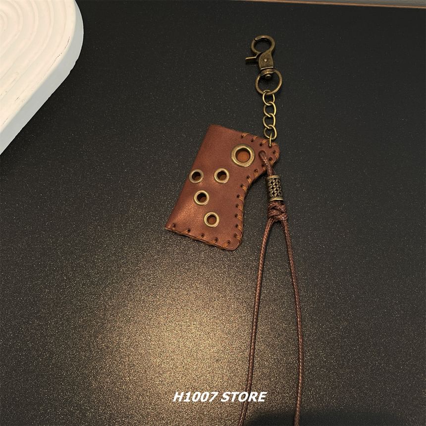 Lighter Holder Faux Leather Alloy Jeans Hanging Decoration