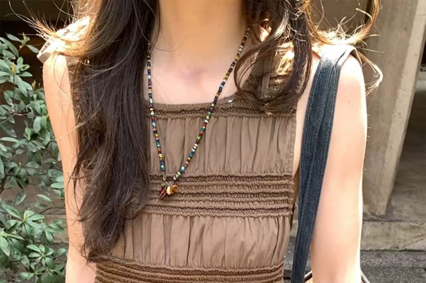 Ruched Crew Neck Crop Tank Top