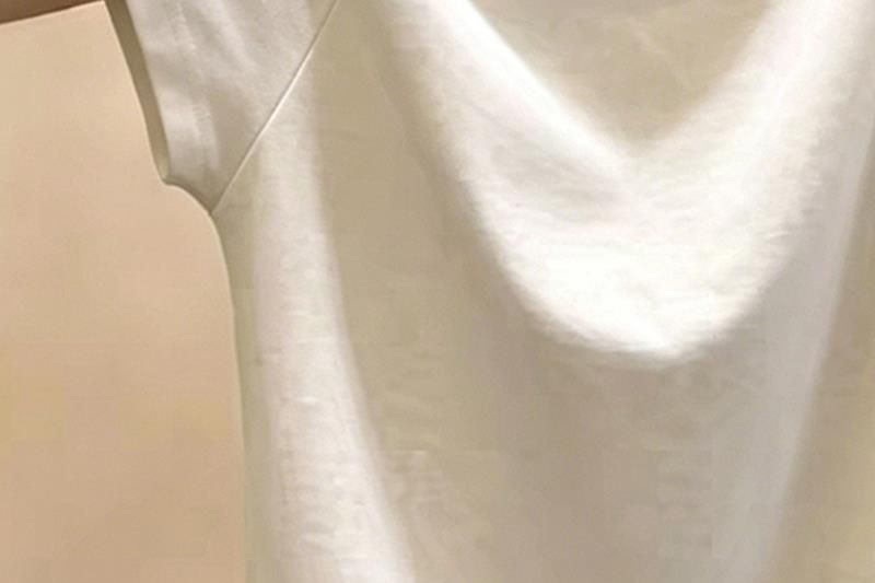 Button Side Crewneck Short-Sleeve Crop Tee