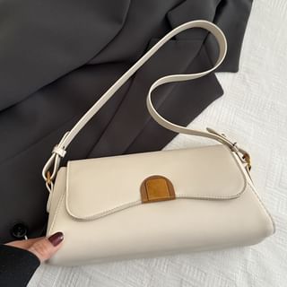 Faux Leather Flap Shoulder Bag