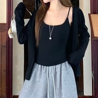 Cardigan, Cami, and Wide Leg Pants Set