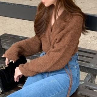 Wrap Sweater with V-Neckline