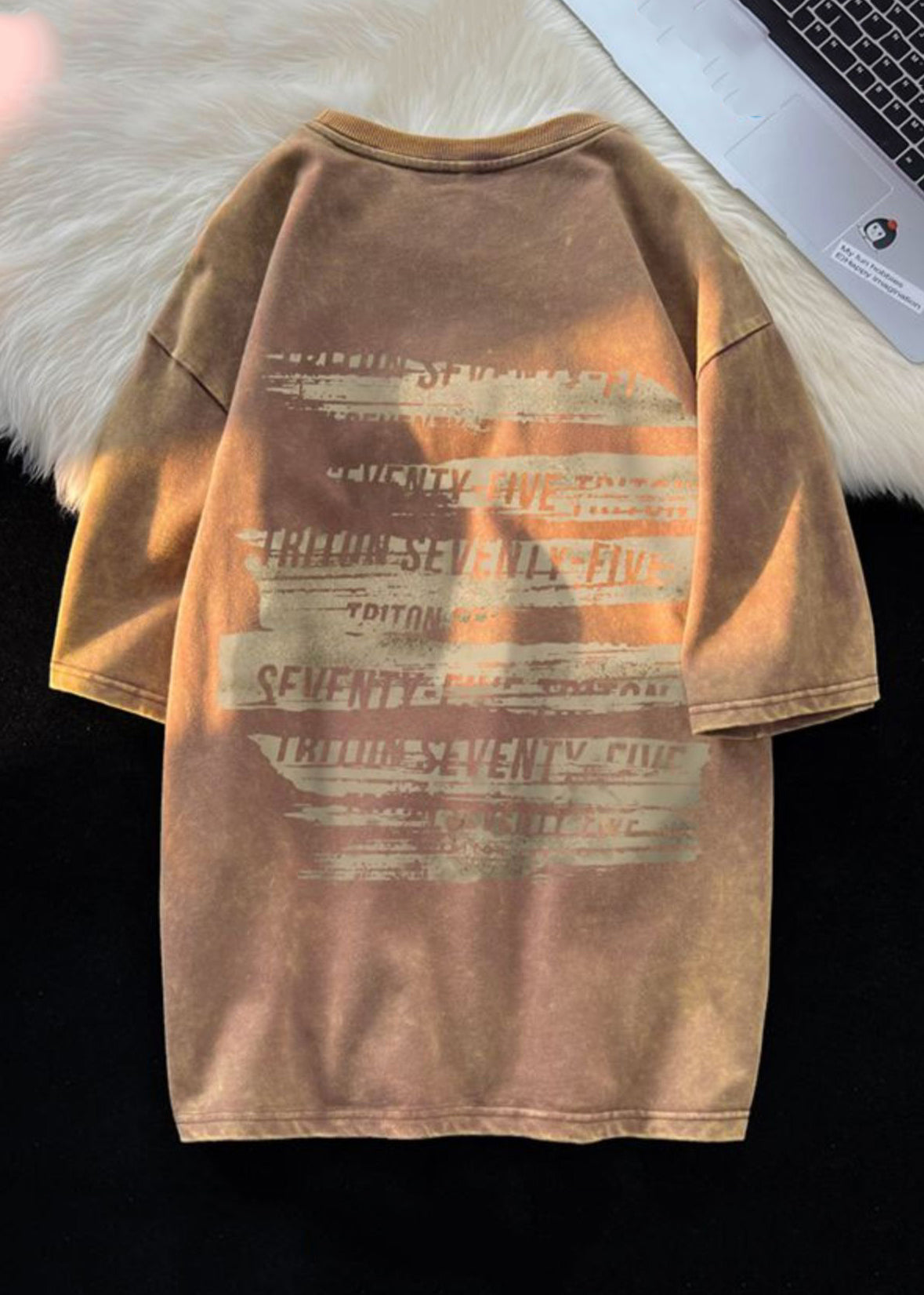 Loose Black O Neck Letter Cotton Mens T Shirt Summer YL004