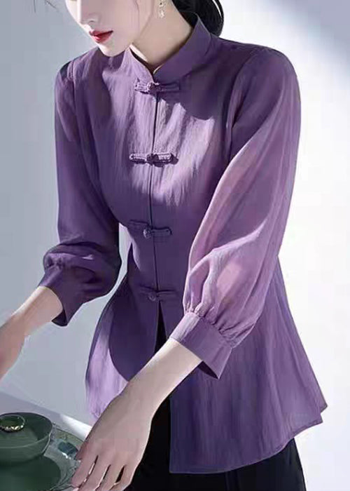 Cotton Collar Bracelet Stand Green Loose Button Blouse Sleeve