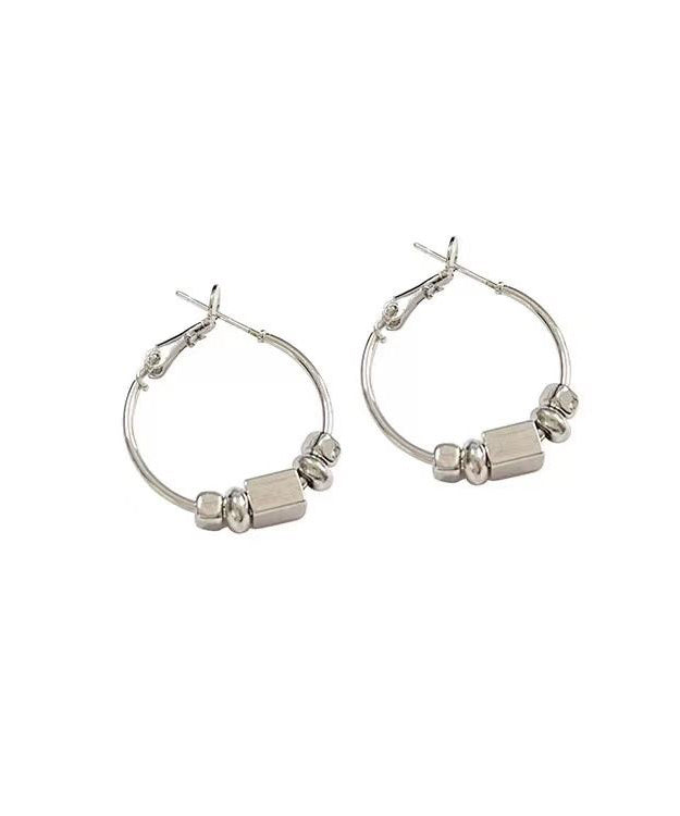 Earrings Broken Silk Hoop Loose Copper Silver