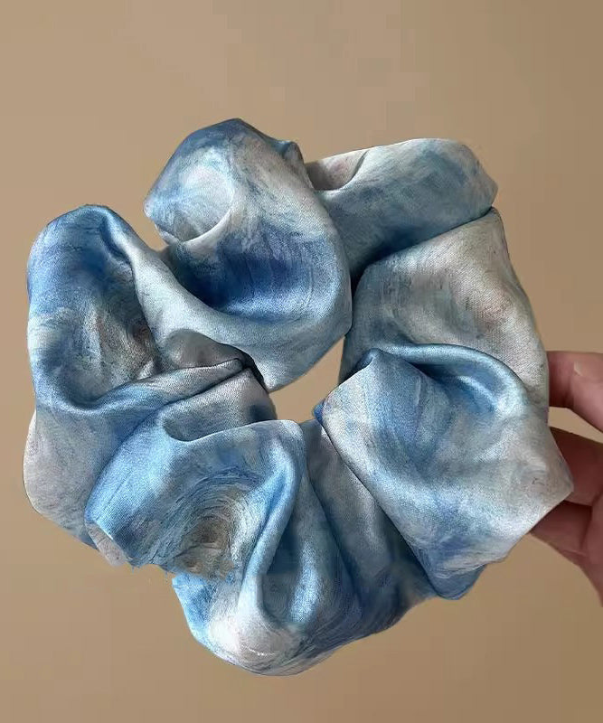 Dy Tie Hair Satins Blue Band Modern