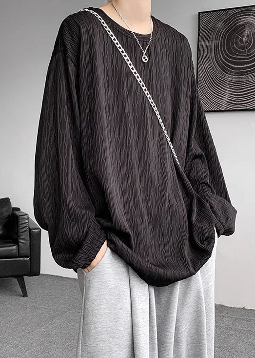 Modernes Mulberry O Neck Baumwolle Herren T-Shirt Designer Herbst WJ008