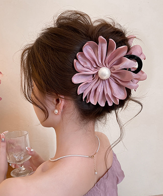 Hairpin Pink Pearl Modern Art Floral Fabric Acrylic