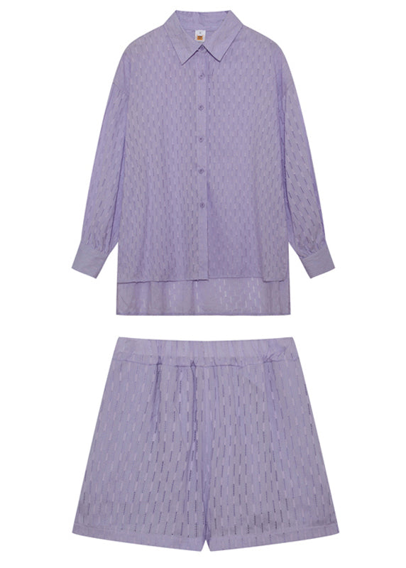 Cotton White Piece Modern Set Jacquard Outfits Two Oversized