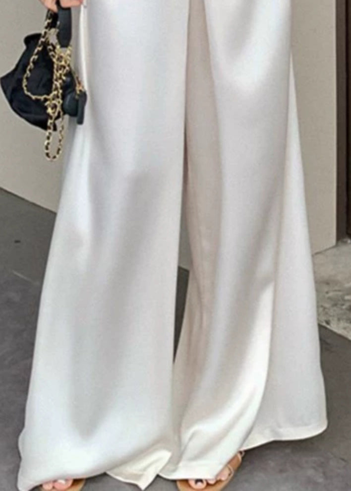 Beige Waist Silk Thin High New Pants Summer