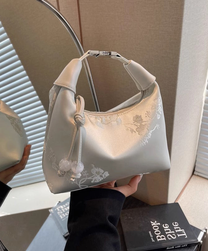 Style New Chinese Versatile Beige Tote Embroidered Bag