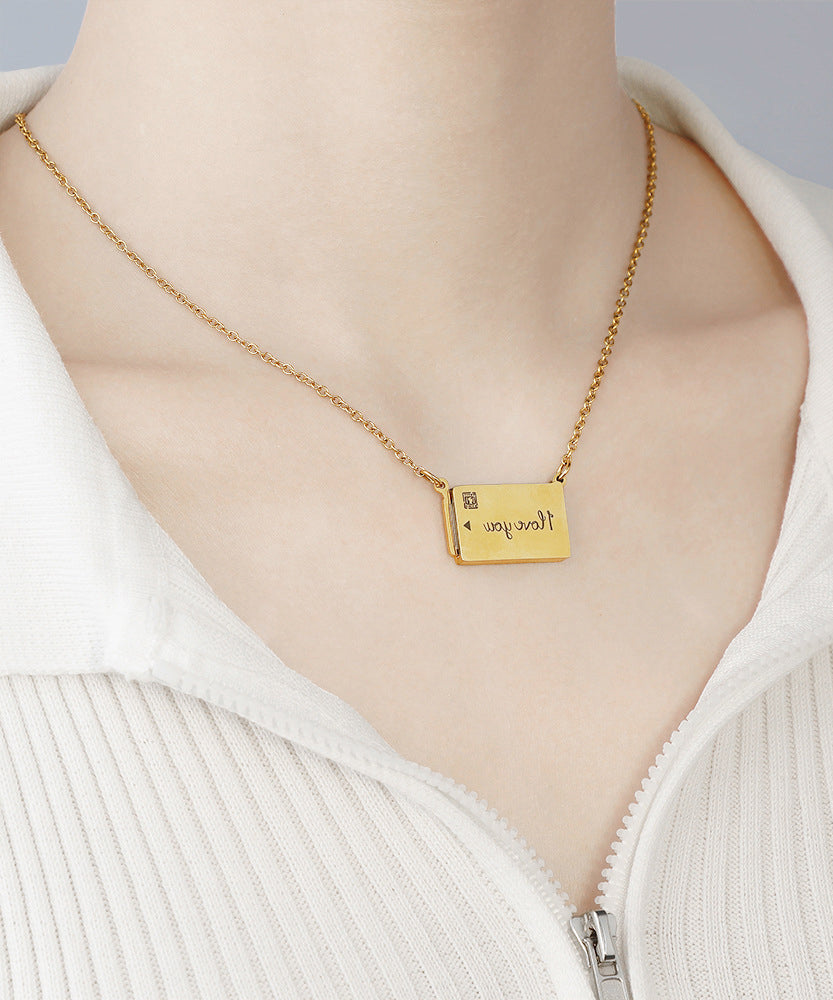 Type Gold Novelty Steel Pendant Pulling Stainless Graphic