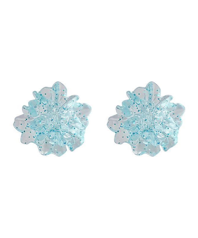 Light Ice Design Stud Alloy Blue Original Flowers Earrings