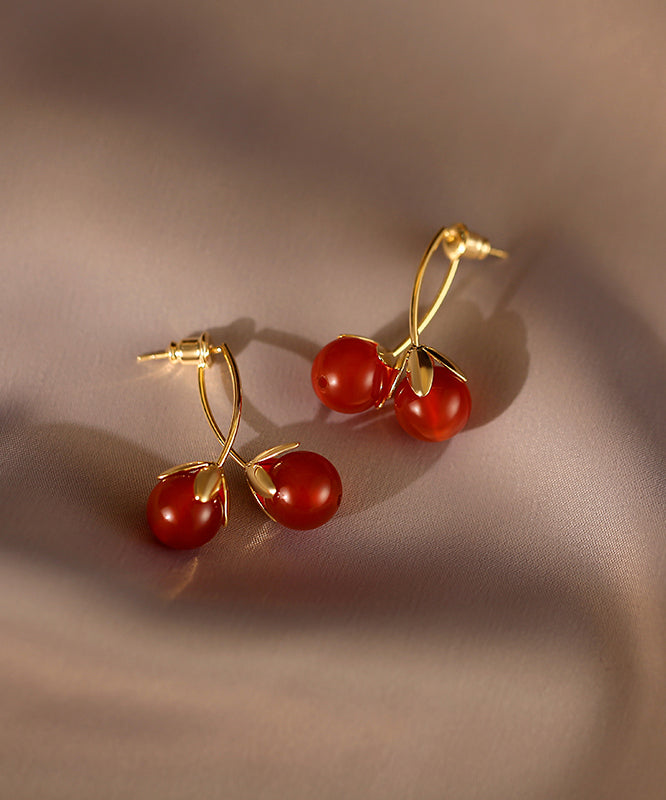 Original Design Rot Kupfer Overgild Tomaten Creolen WQ027