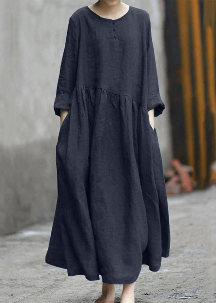 Long Plus Green Patchwork Fall Wrinkled Dresses Size