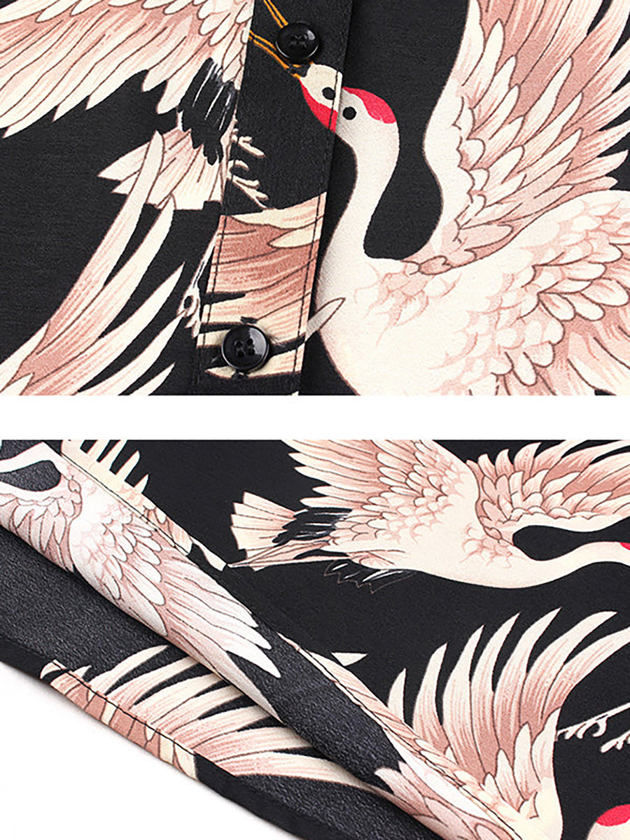 Lockeres Hemd mit Animalprint für Damen in Übergröße, RR1063