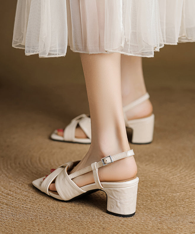 Red Sandals Chunky Sheepskin Peep Splicing Toe