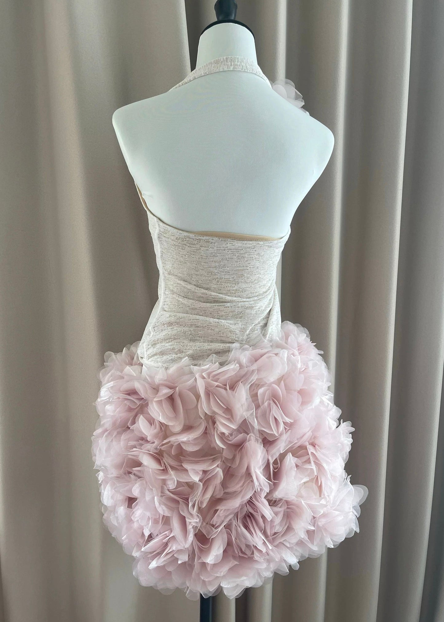 Tulle Backless Sleeveless Two Floral Sexy Patchwork Pieces Set